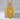 Saint Michael Shield Pendant, gold vermeil, front view on display