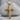 Crown of Thorns Cross Pendant, gold vermeil, product photo resting on stone