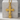 Palmette Orthodox Cross Pendant, gold vermeil, front view on stone pedestal