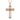 Handcrafted geometric cross pendant featuring rose gold finish and channel set diamonds on chain