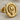Hittite Sun Disk Earring, gold vermeil, angled front view