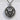 USMC Skull Pendant, oxidized silver, product photo against stone