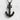 Gothic Anchor Pendant, black rhodium, product photo front view