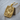 Koi Carp Pendant, gold vermeil, front view on wood block