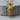 Third Eye Horned Skull Pendant, gold vermeil, front view on wood base