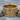 World Traveler Ring, gold vermeil, angled view resting on stone