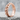 Rosary Decade Prayer Ring in rose gold, angled product photo