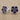 Violet Enamel Flatback Earring, product photo in oxidized silver