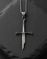925 sterling silver fantasy sword necklace featuring a shattered blade design on dark background