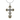 Two-tone 925 sterling silver orthodox cross pendant with gold accents on black coal background