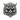 Front view of 925 sterling silver Oni mask ring featuring sharp horns and fierce teeth details on rustic wood background