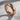 Double Band Stone Ring, rose plated silver, angled view