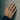 Horizontal Tree Bark Ring, worn on model hand