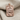 Two Headed Queen of Spades Pendant, rose gold, front view on linen