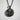 Kneeling Gemini Twins Pendant, black rhodium plated, front view with chain