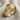 Overlapping Leaf Ring, gold vermeil, angled view on linen fabric