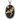 Front view of 925 sterling silver ascending Icarus pendant featuring 14K gold vermeil figure on dark oxidized background