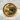 Crescent Moon Face Ring, gold vermeil, front view on stone pedestal