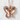 Double Wing Butterfly Pendant, rose plated silver, front view on textured background