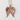 Arched Angel Wings Pendant, rose gold, front view on textured white surface