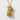 Maneki Neko Coin Pendant, gold vermeil, front view on white