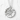 Japanese peace kanji pendant, polished silver finish on white textured surface