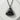 Smiling Onigiri Pendant, black rhodium finish, front view on stone