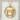 Rising Sun Torii Gate Pendant, gold vermeil, front view on display pedestal