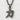 Chikara Japanese Strength Pendant, black rhodium plated, product photo on textured background