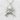 Crossed Pistols Pirate Skull Pendant, polished silver, product photo on stone