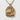 Nestled Rabbit Pendant, gold vermeil, front view on textured background