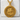 Saint George Laurel Pendant, gold vermeil, front view on stone block