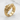 Japanese Dragon Band Ring, gold vermeil, angled front view on textured stone