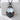 Dragon Egg Pendant, black rhodium, front product view on white stone