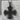 Celtic knot cross pendant, black rhodium, product view on stone block