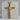 Halo Corpus Crucifix Pendant, gold vermeil, on grey stone pedestal