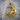 Crescent Moon Face Pendant, gold vermeil, front view on stone