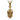 Front view of gold vermeil Spartan skull pendant with sword detail on dark background