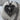 Dog Angel Wings Heart Pendant, black rhodium plated, front product photo