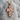 Christ Profile Cross Pendant, rose plated silver, front view resting on stone