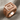 Floral Initial Signet Ring, rose gold, angled product view on fabric