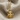Kybele Goddess Earring, gold vermeil, front view on fabric