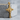 Fleur-de-Lis Crucifix Pendant, gold vermeil, product photo on stone block