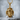 Gothic Sugar Skull Pendant, gold vermeil, front product view