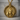 Hieroglyphic Anubis Pendant, gold vermeil, front view on display pedestal