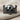 Spread Winged Skull Ring, black rhodium, front view on linen fabric