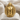 Standing Goddess Ring, gold vermeil, front view on display cushion