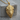 American Buffalo Pendant, gold vermeil, front view on wood block
