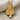 Tropical Palm Pendant, gold vermeil, front product view on linen fabric
