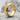 Bevel Gear Ring, gold vermeil, angled side view on stone